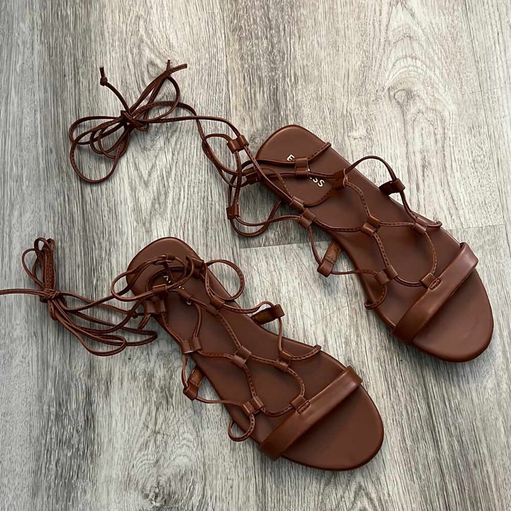 Express tie-up gladiator flat sandals